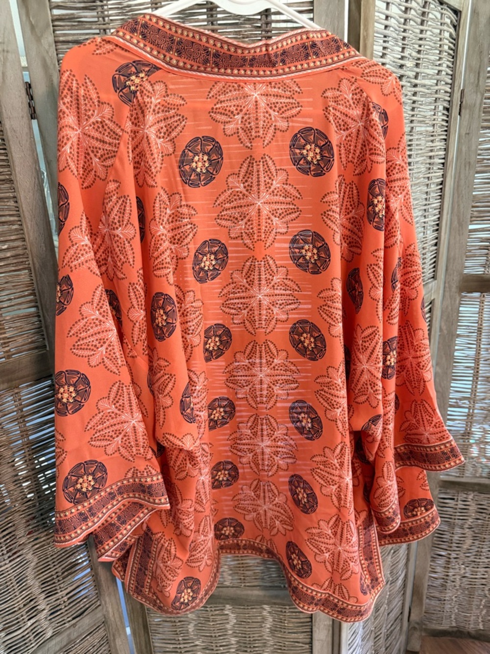 Maeve Orange Printed Kimono Cover-Up by Anthropologie - Picture 2 of 6